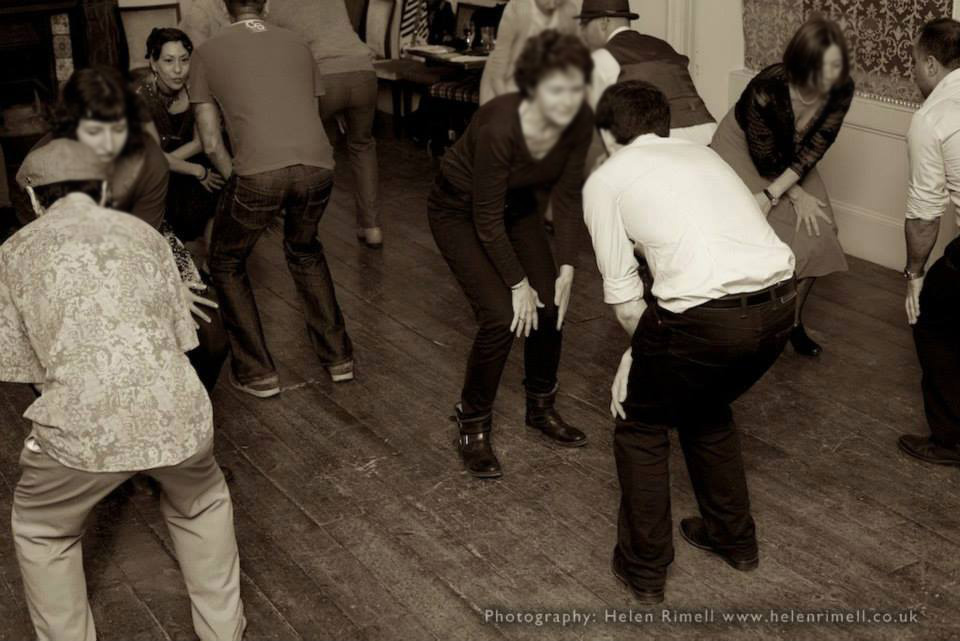 Swing dance class at a function with The Silver Ghosts